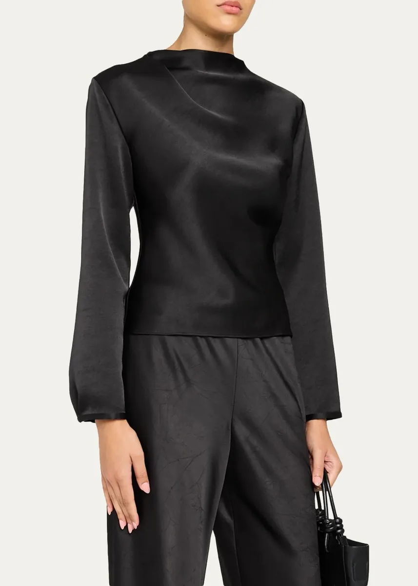 Vince Draped Cowl-Neck Blouse | Thumbnail 4