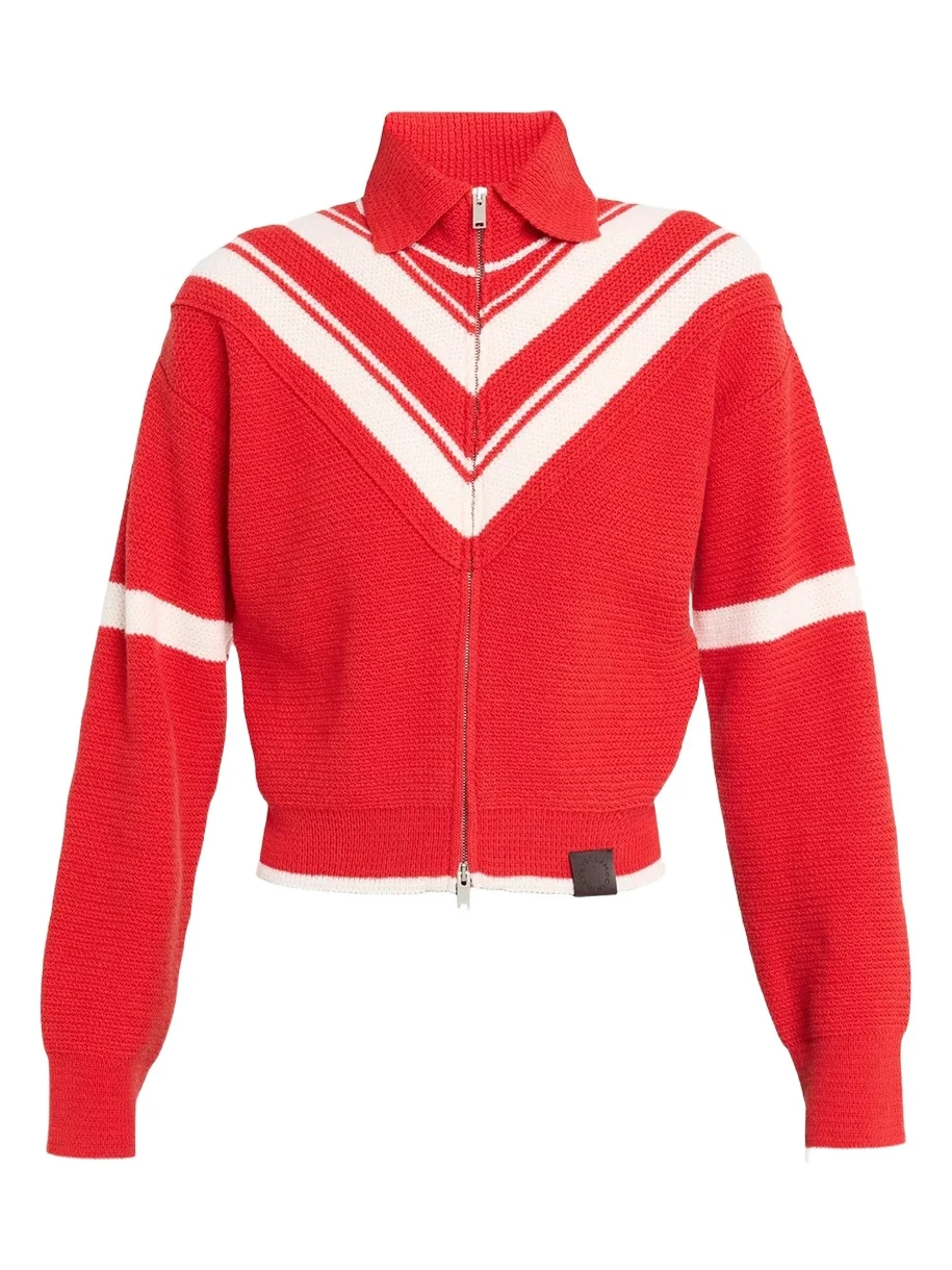 Sporty 80s Striped Wool Zip Jacket Sporty 80s Striped Wool Zip Jacket