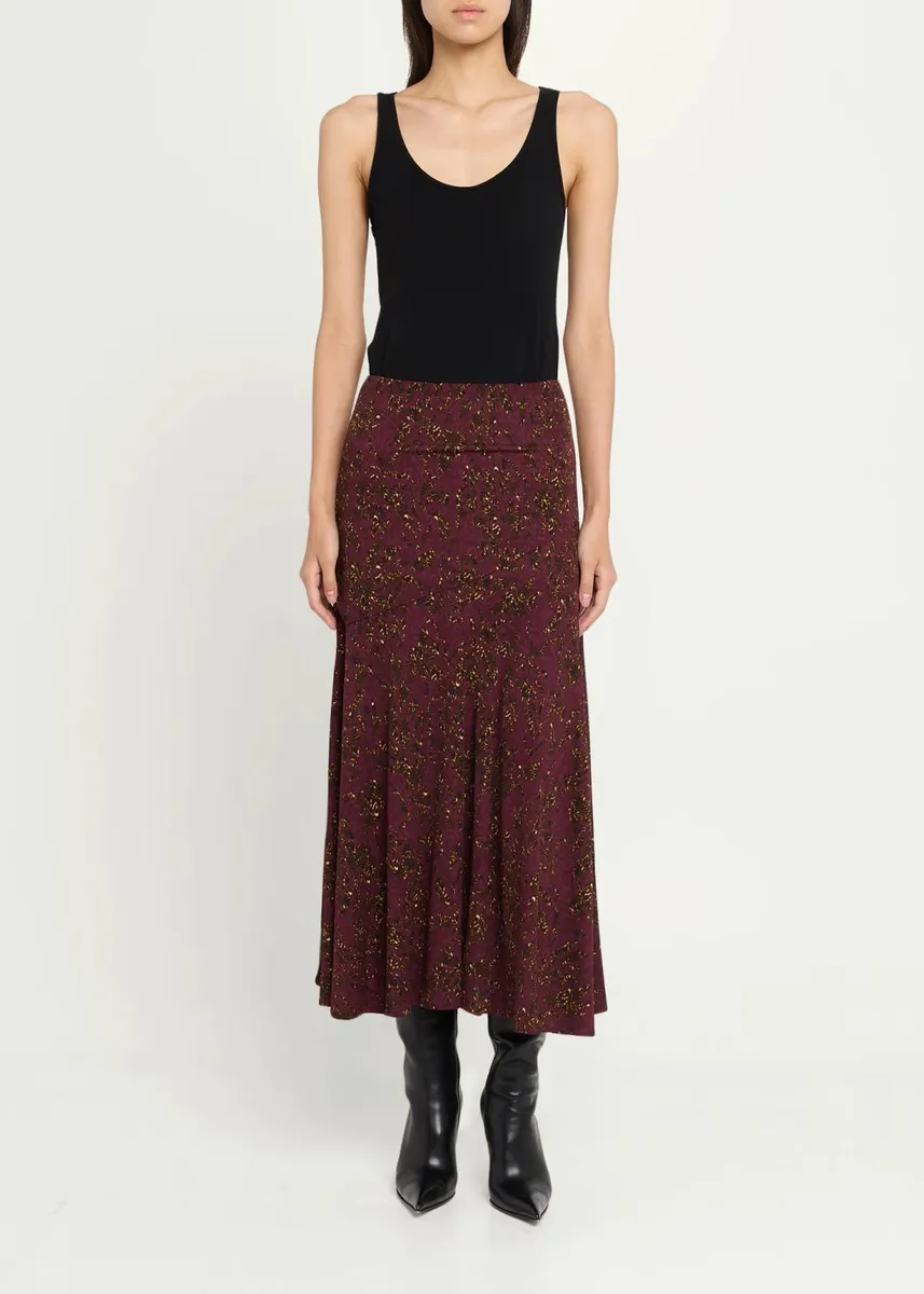 Ulla Johnson Fiona Fit & Flare Jersey Midi Skirt | Thumbnail 2