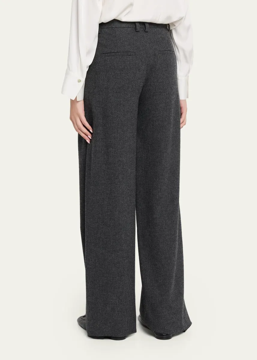 Vince Micro Houndstooth Wide-Leg Trousers | Thumbnail 3 Vince Micro Houndstooth Wide-Leg Trousers | Thumbnail 3