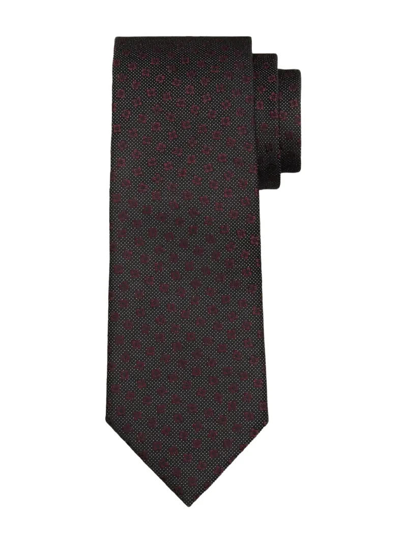 Zegna Men's Micro-Floral Jacquard Silk Tie