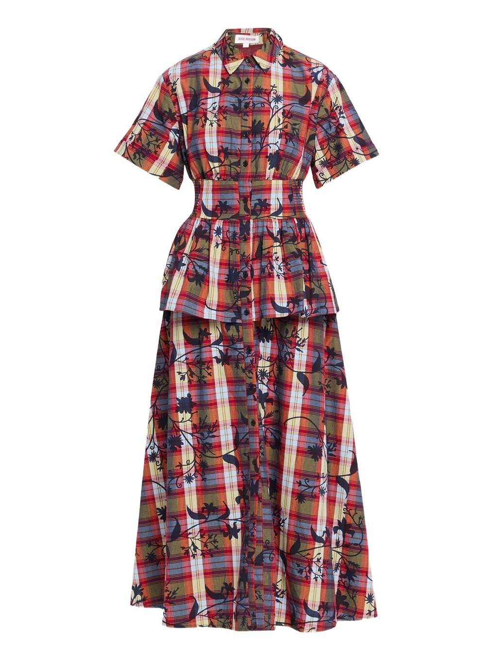 Rosie Assoulin Boogie Woogie Button-Down Plaid Dress