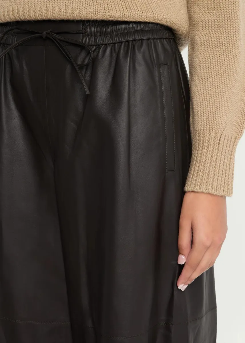 Yves Salomon Wide Lambskin Leather Culottes | Thumbnail 5