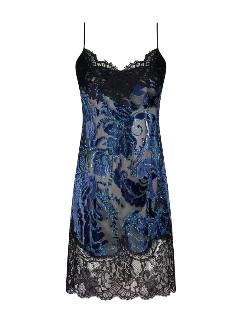 Lace-Up Burnout Velvet Babydoll