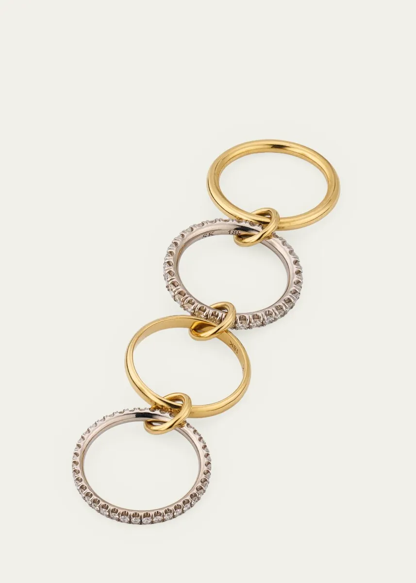 Spinelli Kilcollin 18K Mixed-Gold Halley 4-Link Ring with Pave Diamonds | Thumbnail 4 Spinelli Kilcollin 18K Mixed-Gold Halley 4-Link Ring with Pave Diamonds | Thumbnail 4