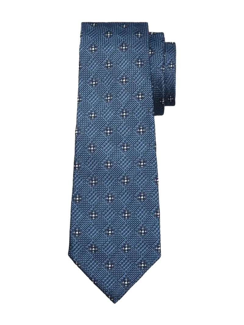 Zegna Men's Geometric Glen Plaid Silk Tie