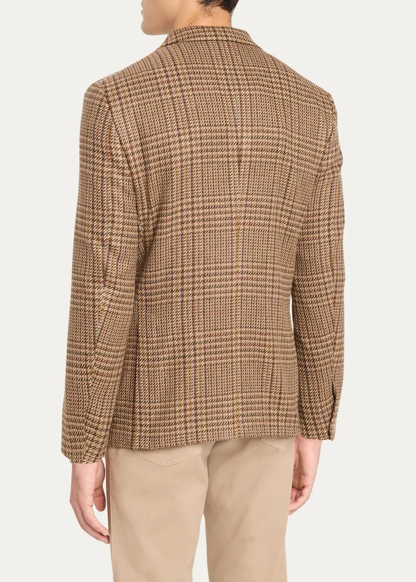 Zegna Men's Cashmere Glen Plaid Single-Breasted Sport Coat | Thumbnail 3 Zegna Men's Cashmere Glen Plaid Single-Breasted Sport Coat | Thumbnail 3