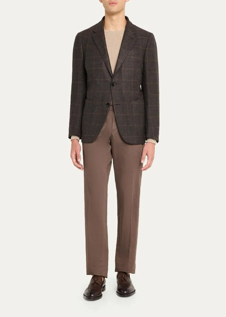 Zegna Men's Oasi Cashmere Plaid Single-Breasted Sport Coat | Thumbnail 2 Zegna Men's Oasi Cashmere Plaid Single-Breasted Sport Coat | Thumbnail 2