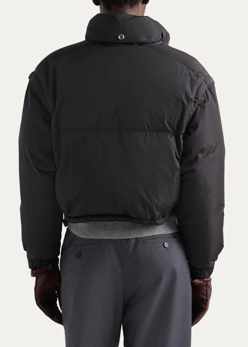 Prada Re-Nylon Crop Down Jacket | Thumbnail 3 Prada Re-Nylon Crop Down Jacket | Thumbnail 3