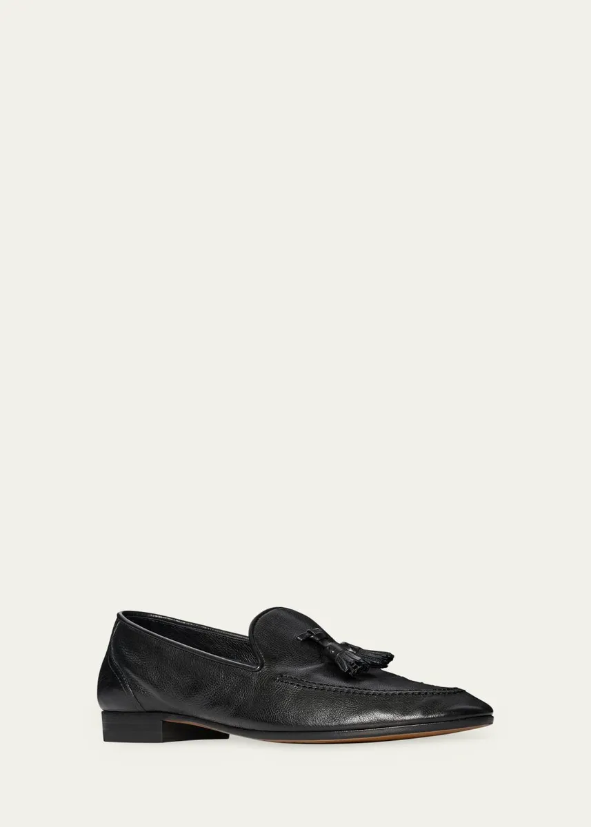 The Row Men's Caden Grained Leather Tassel Loafers | Thumbnail 2 The Row Men's Caden Grained Leather Tassel Loafers | Thumbnail 2