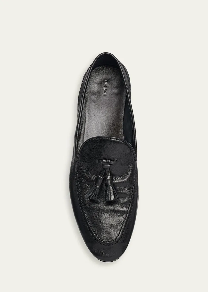 The Row Men's Caden Grained Leather Tassel Loafers | Thumbnail 3 The Row Men's Caden Grained Leather Tassel Loafers | Thumbnail 3