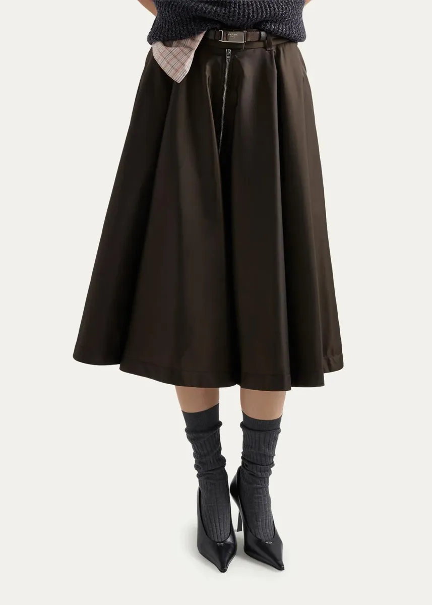 Prada Belted A-Line Skirt | Thumbnail 4 Prada Belted A-Line Skirt | Thumbnail 4
