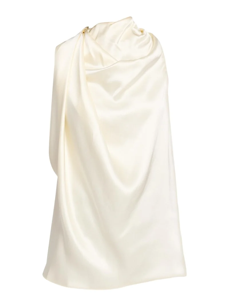 Heirlome Kate Draped Silk Cowl-Neck Sleeveless Top