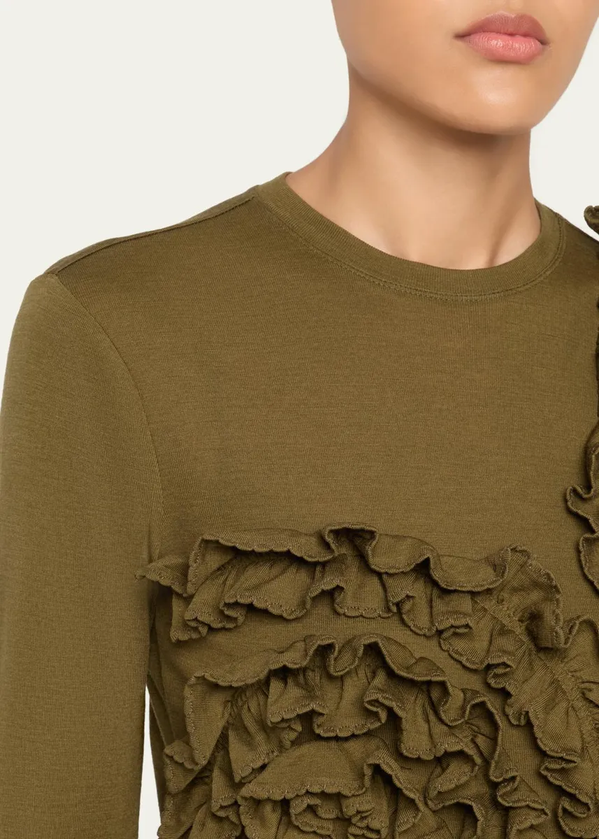 Ulla Johnson Polina Ruffled Jersey Long-Sleeve Top | Thumbnail 5 Ulla Johnson Polina Ruffled Jersey Long-Sleeve Top | Thumbnail 5