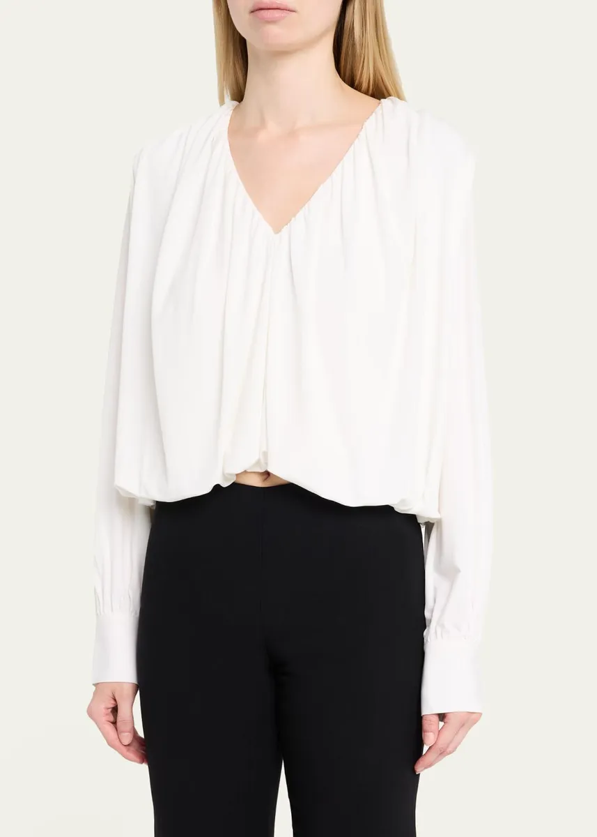 Vince V-Neck Bubble Blouse | Thumbnail 4