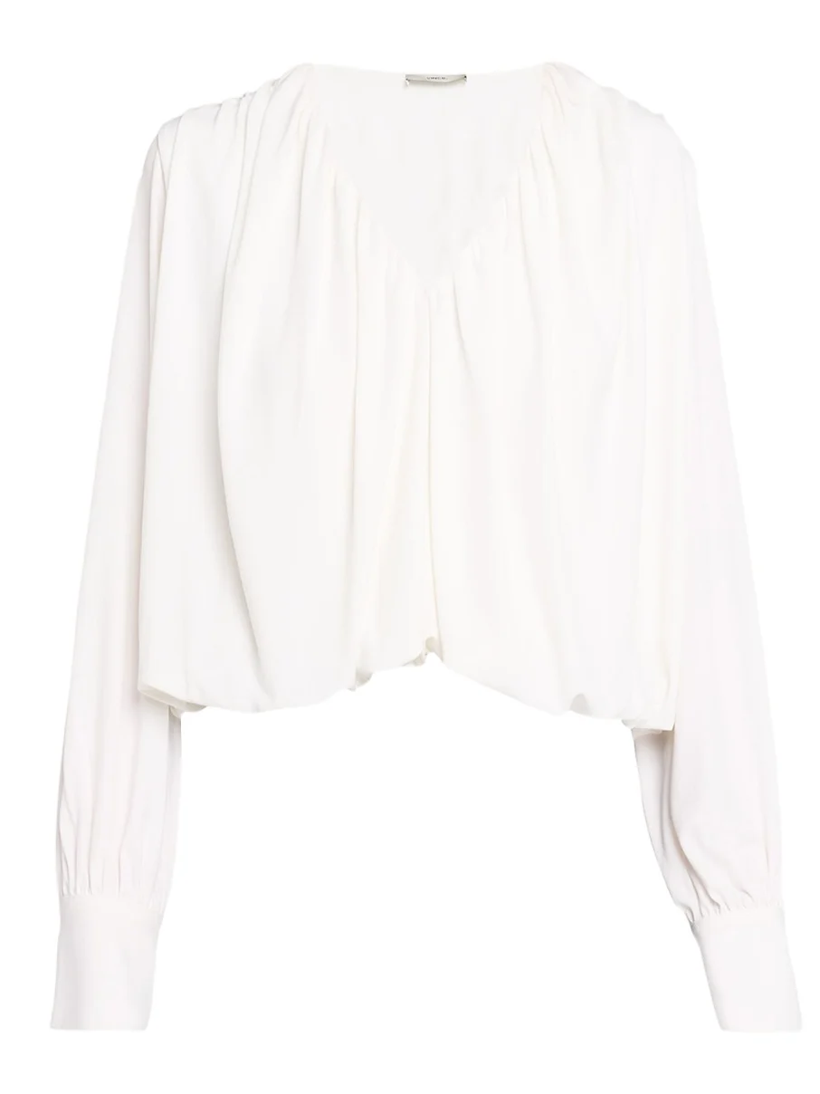Vince V-Neck Bubble Blouse