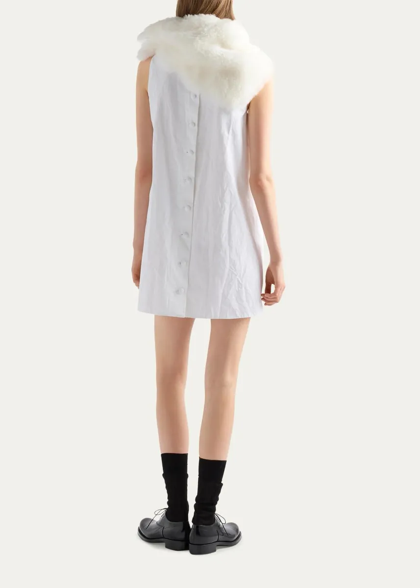 Prada Embellished Cotton Mini Dress | Thumbnail 3