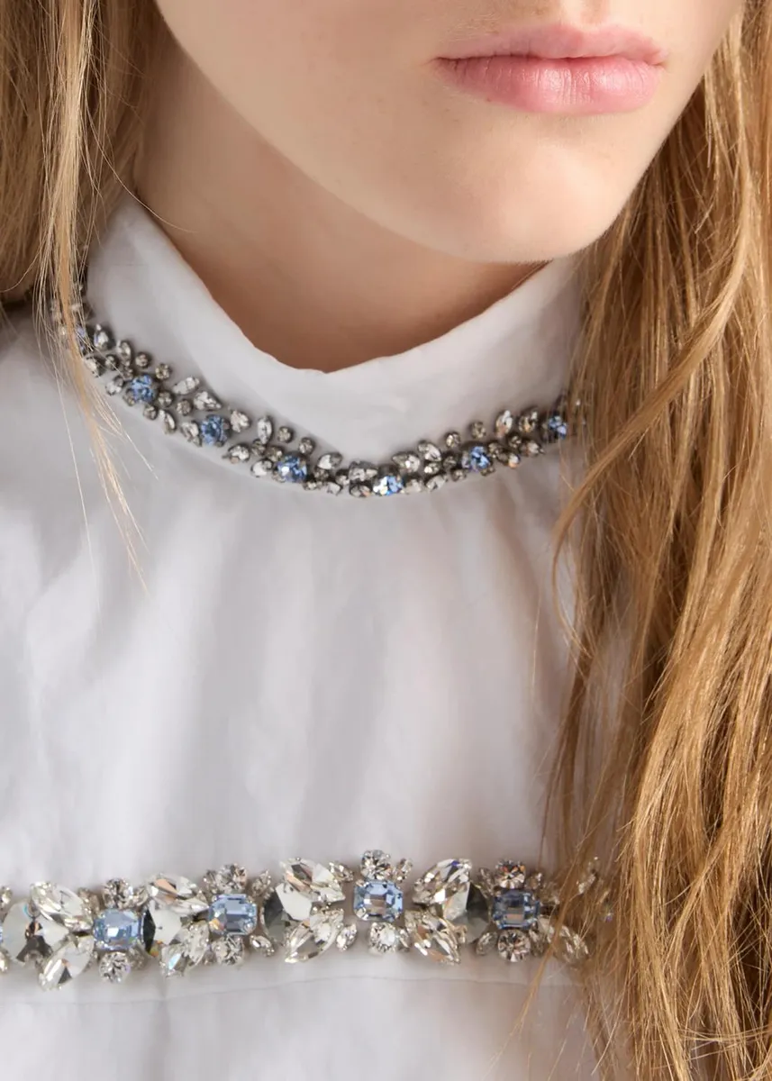 Prada Embellished Cotton Mini Dress | Thumbnail 5
