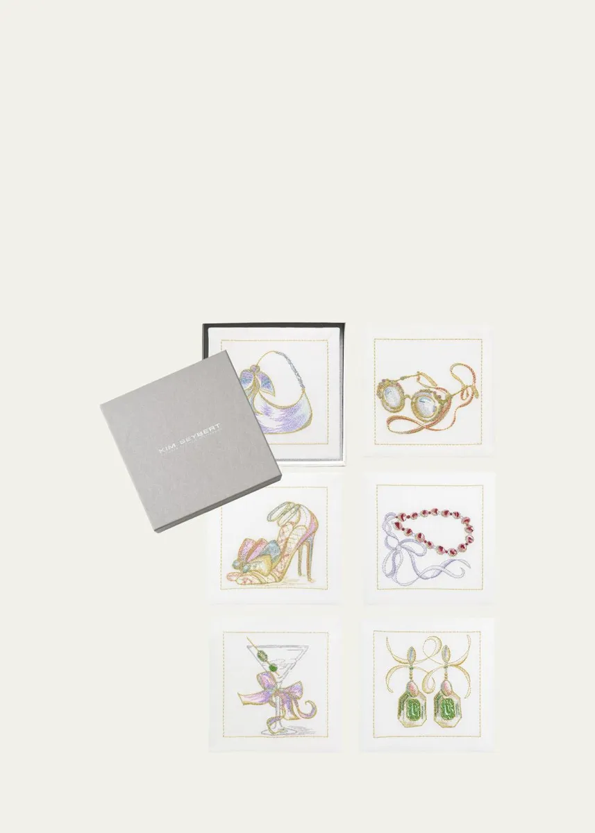 Kim Seybert BG Embroidered Cocktail Napkins, Set of 6 | Thumbnail 2 Kim Seybert BG Embroidered Cocktail Napkins, Set of 6 | Thumbnail 2