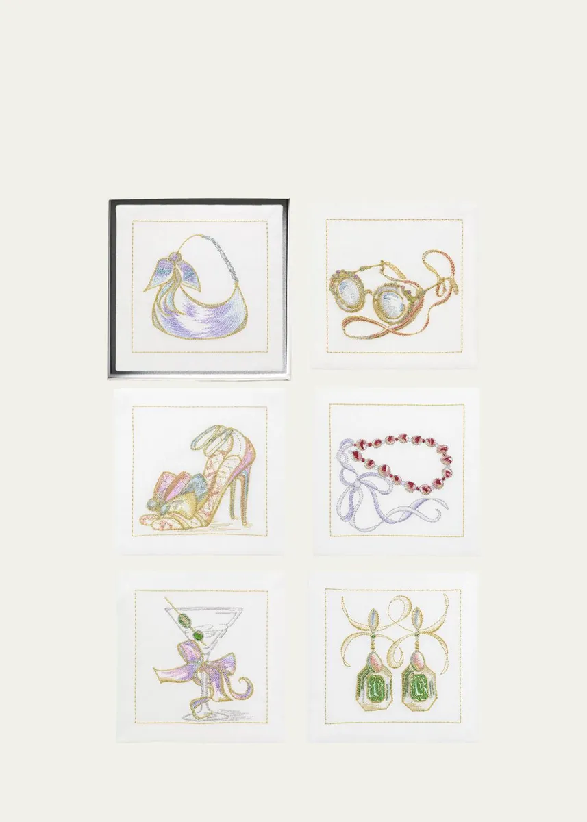 Kim Seybert BG Embroidered Cocktail Napkins, Set of 6 | Thumbnail 3 Kim Seybert BG Embroidered Cocktail Napkins, Set of 6 | Thumbnail 3