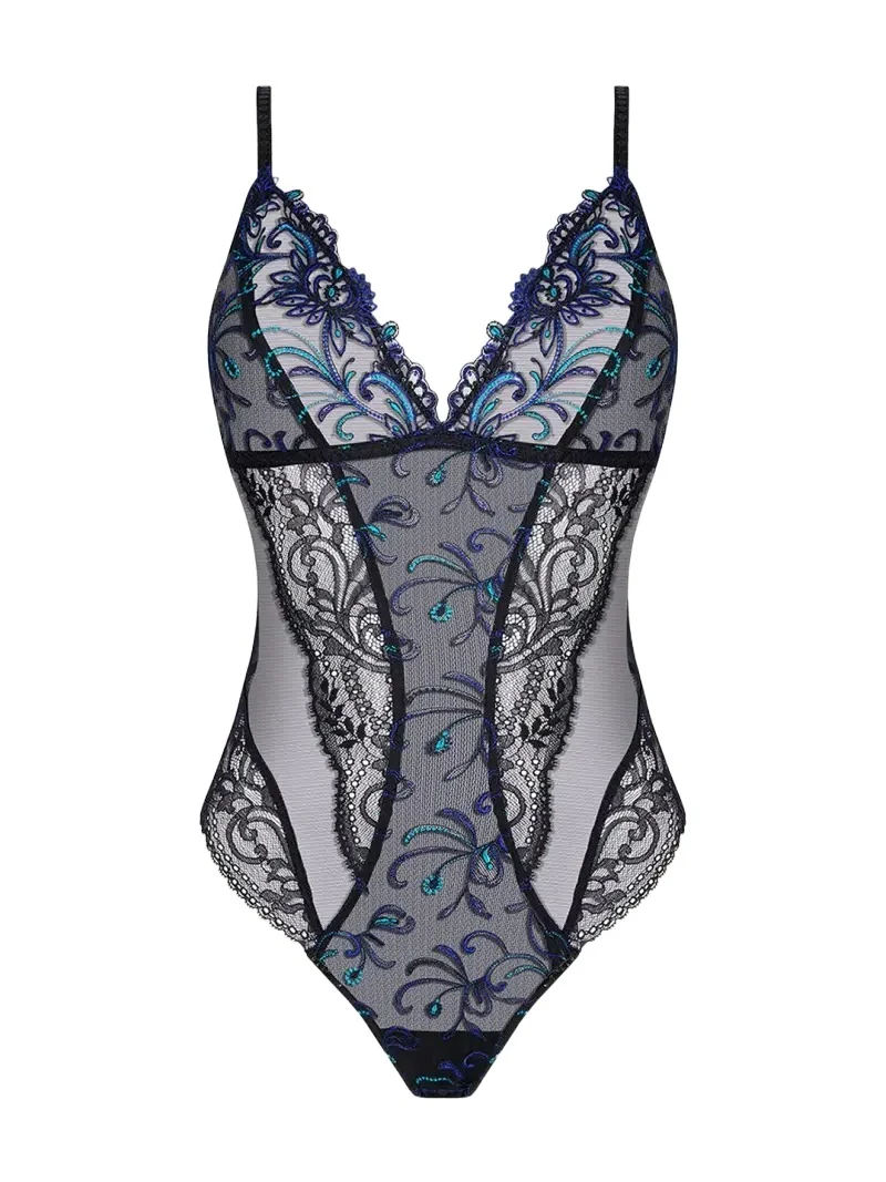 Lise Charmel Embroidered Lace & Tulle Bodysuit