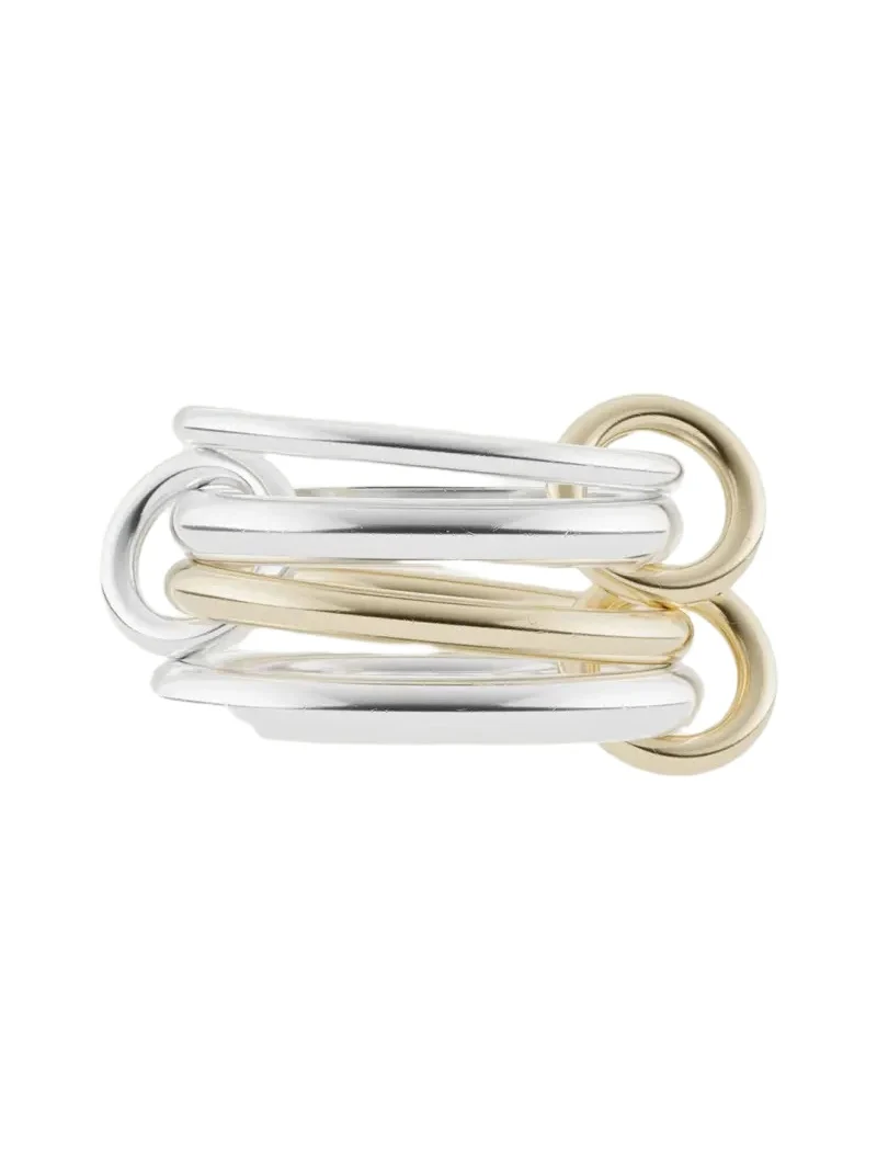 Cancer Sterling Silver and 18K Yellow Gold 4-Band Ring