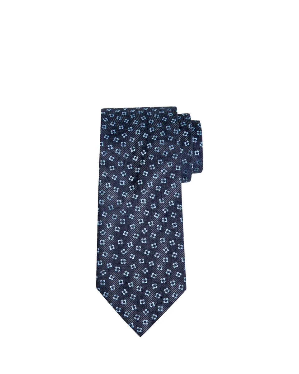 Zegna Men's Micro-Dot Floral Silk Tie | Thumbnail 2