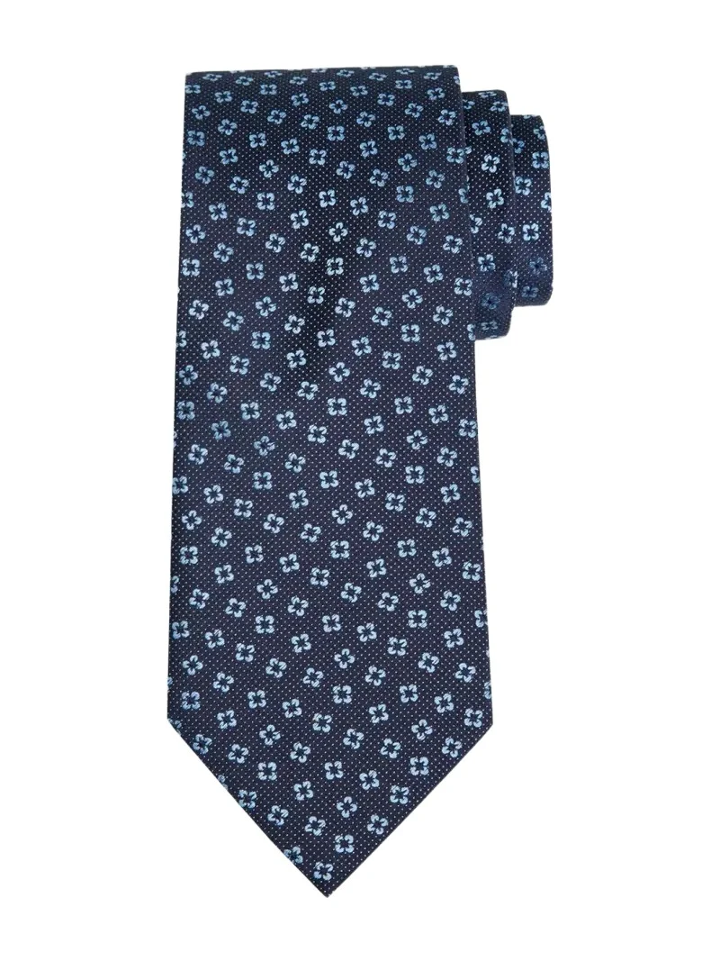 Zegna Men's Micro-Dot Floral Silk Tie