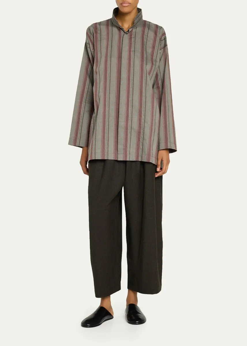 Eskandar Wool Flannel Japanese Trousers | Thumbnail 2 Eskandar Wool Flannel Japanese Trousers | Thumbnail 2
