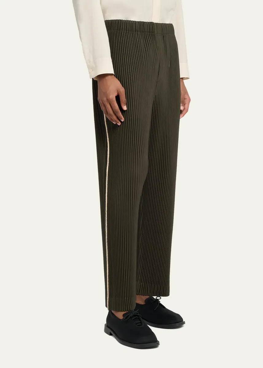 Homme Plissé Issey Miyake Men's Pleated Straight Leg Pull-On Pants | Thumbnail 4 Homme Plissé Issey Miyake Men's Pleated Straight Leg Pull-On Pants | Thumbnail 4