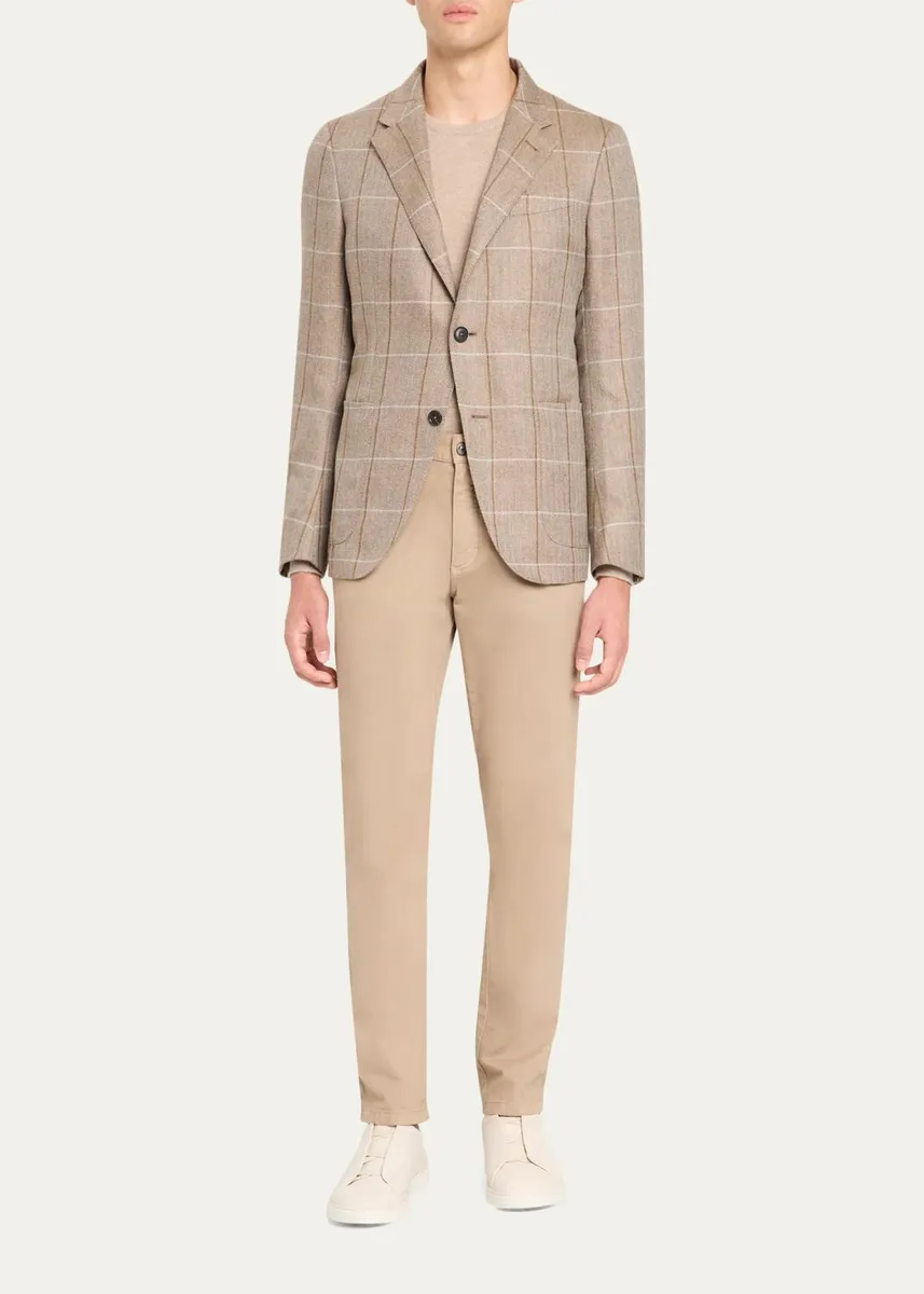 Zegna Men's Cashmere Grid Check Sport Coat | Thumbnail 2