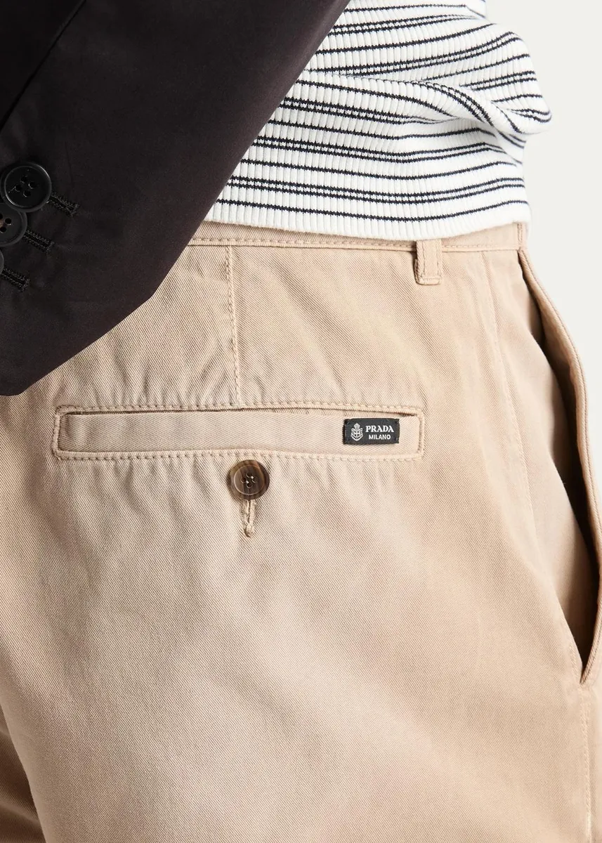 Prada Men's Garment-Dyed Cotton Gabardine Pants | Thumbnail 5 Prada Men's Garment-Dyed Cotton Gabardine Pants | Thumbnail 5