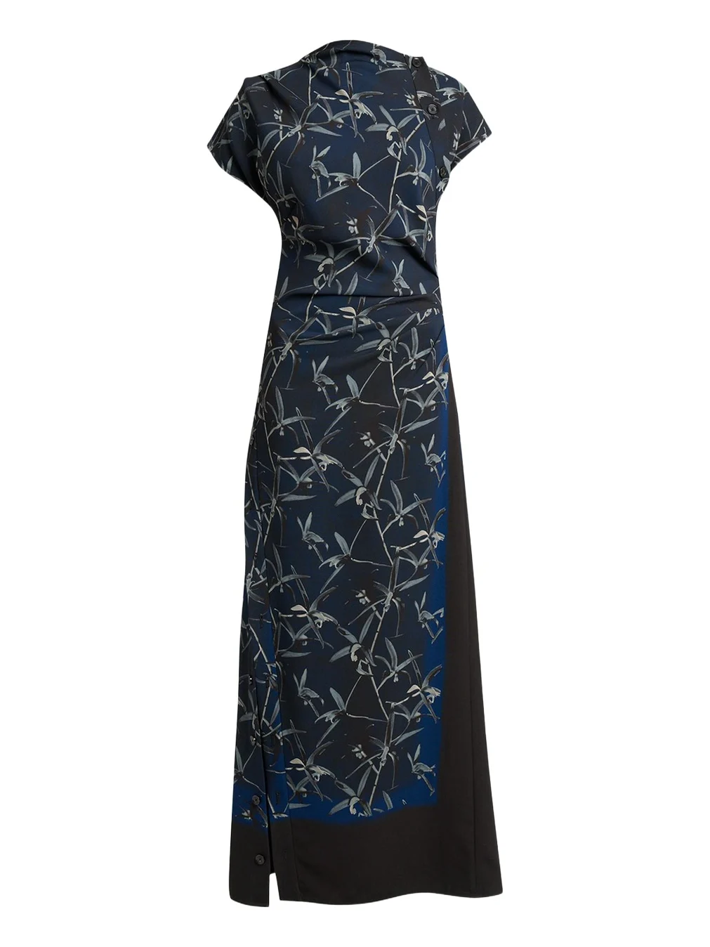 Anais Floral-Print Gathered Button-Side Maxi Dress Anais Floral-Print Gathered Button-Side Maxi Dress