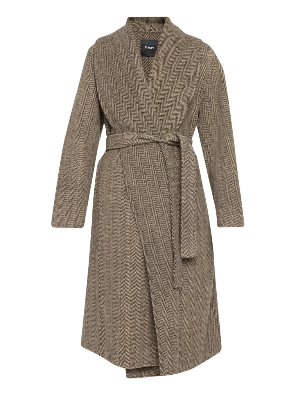 Theory Lux Herringbone Shawl Wrap Coat