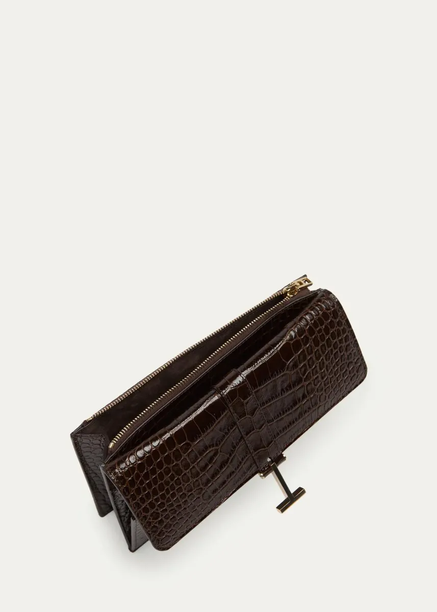 Tom Ford Small Croc-Embossed Leather Clutch Bag | Thumbnail 4