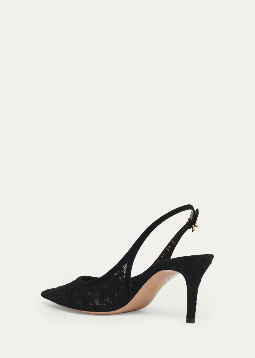 Gianvito Rossi 70mm Floral Lace Slingback Pumps | Thumbnail 4 Gianvito Rossi 70mm Floral Lace Slingback Pumps | Thumbnail 4