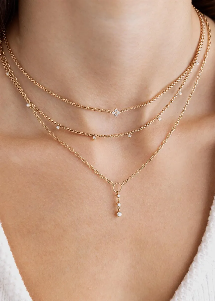 Zoë Chicco 14K Diamond Quad 1 Station Necklace, 2mm | Thumbnail 2