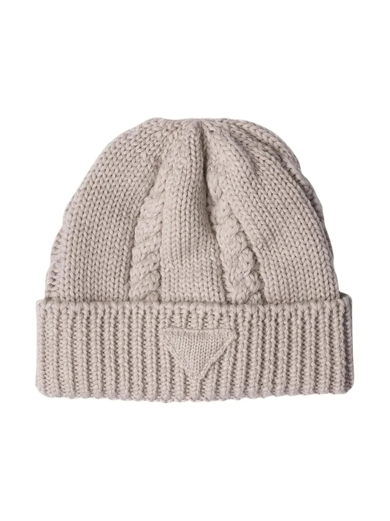 Prada Chunky Cable-Knit Wool Beanie