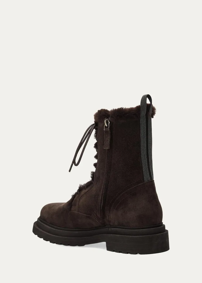 Brunello Cucinelli Monili-Trim Suede Ankle Boots | Thumbnail 2