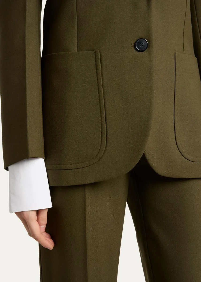 Victoria Beckham Katherine Patch Pocket Wool Single-Breasted Jacket | Thumbnail 5 Victoria Beckham Katherine Patch Pocket Wool Single-Breasted Jacket | Thumbnail 5