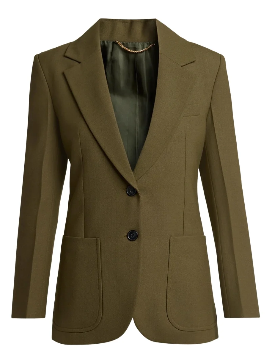 Katherine Patch Pocket Wool Single-Breasted Jacket
