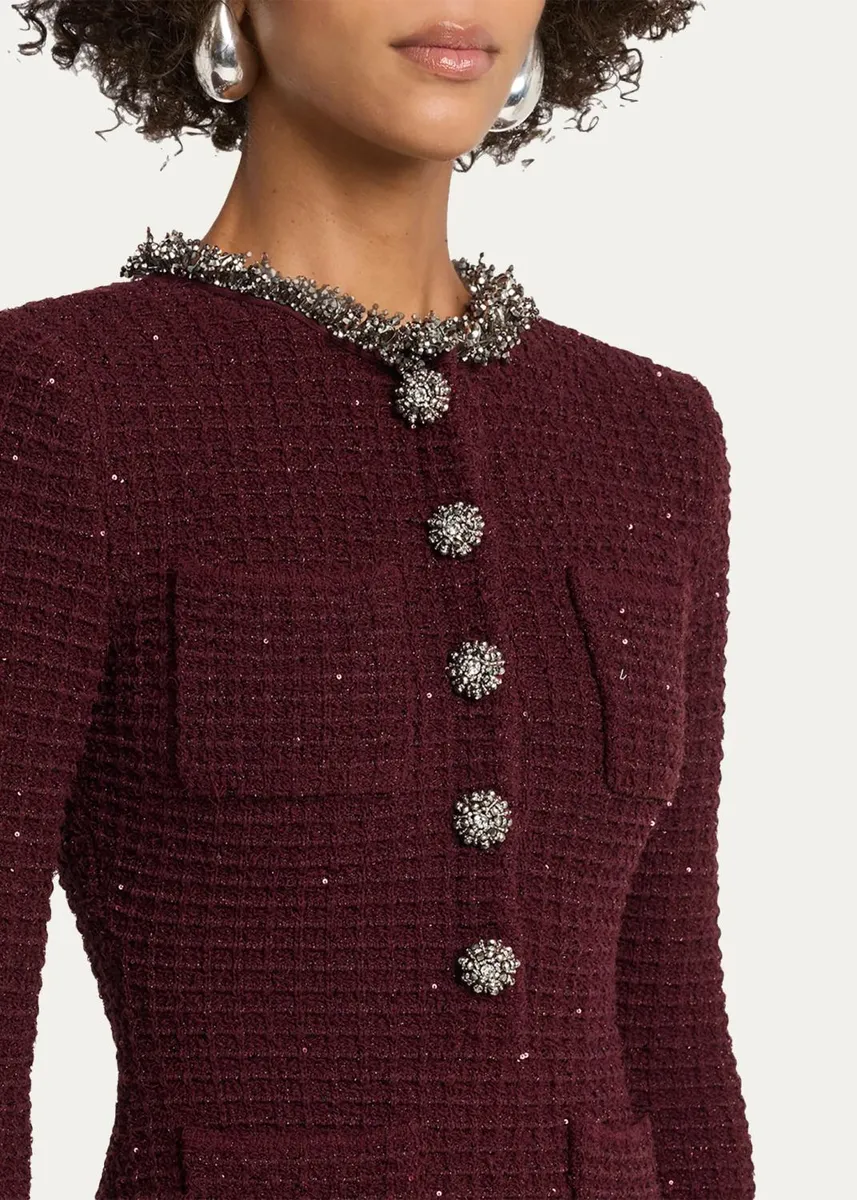 Self-Portrait Metallic Boucle-Knit Mini Dress | Thumbnail 5