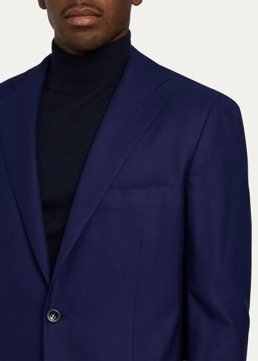 Kiton Men's Wool Solid Single-Breasted Sport Coat | Thumbnail 5 Kiton Men's Wool Solid Single-Breasted Sport Coat | Thumbnail 5