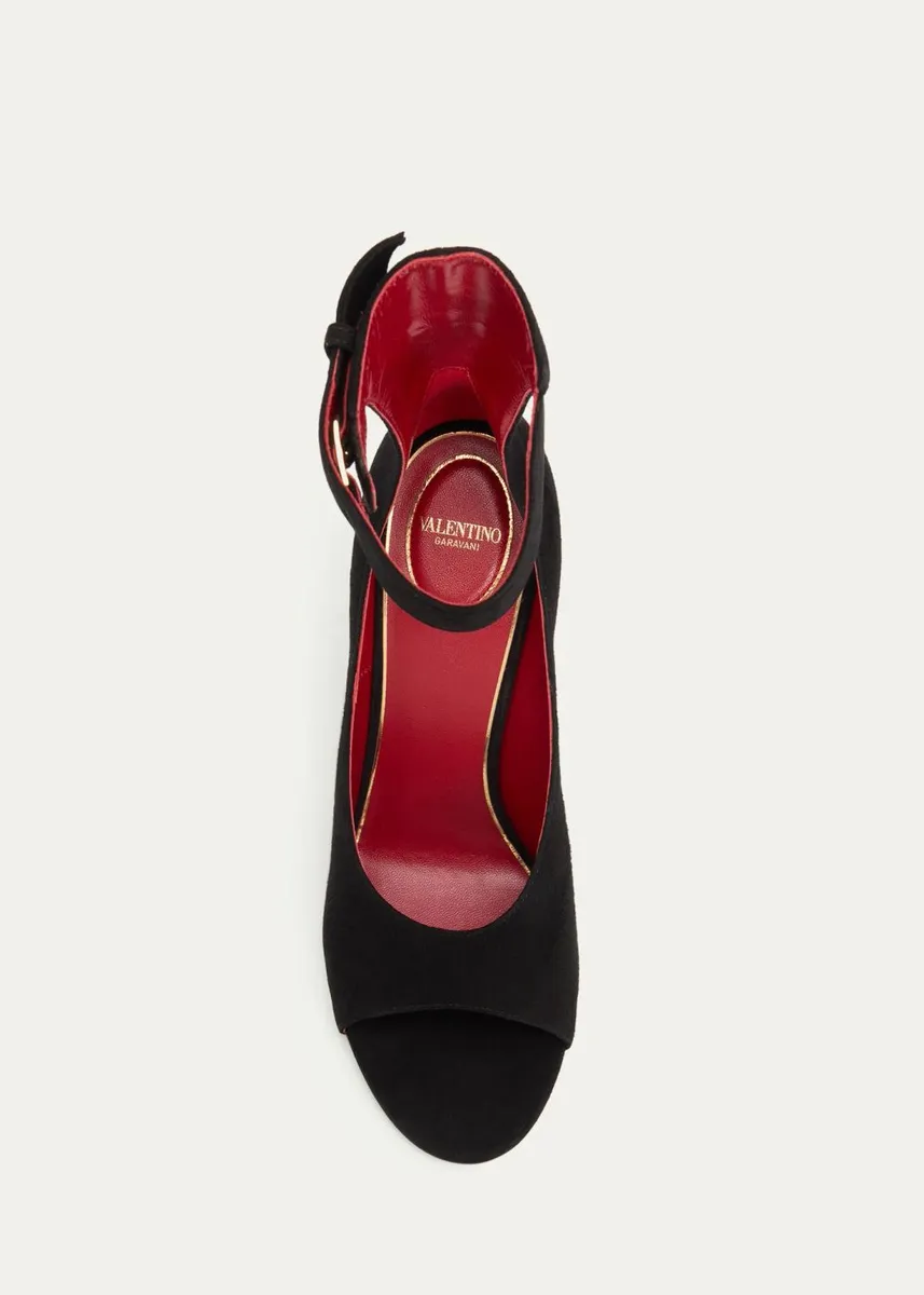 Valentino Garavani Suede Bow-Back Stiletto Sandal | Thumbnail 5 Valentino Garavani Suede Bow-Back Stiletto Sandal | Thumbnail 5