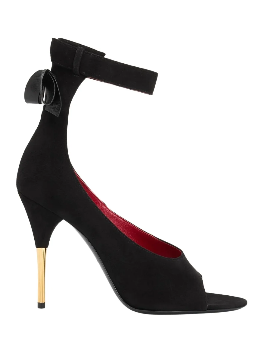 Valentino Garavani Suede Bow-Back Stiletto Sandal
