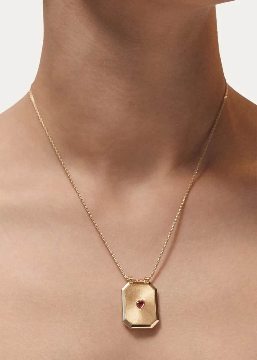 Marie Lichtenberg Love 18K Yellow Gold & Ruby Pendant Necklace/17" | Thumbnail 2