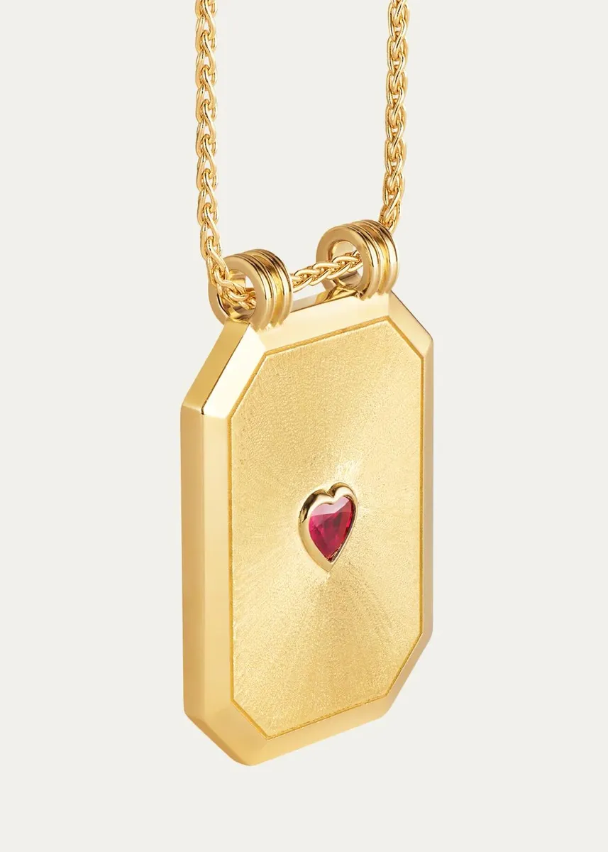 Marie Lichtenberg Love 18K Yellow Gold & Ruby Pendant Necklace/17" | Thumbnail 3