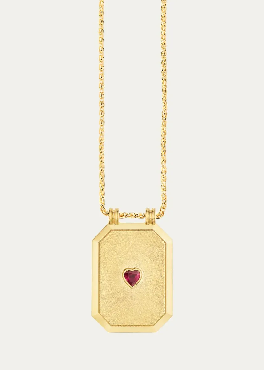 Marie Lichtenberg Love 18K Yellow Gold & Ruby Pendant Necklace/17" | Thumbnail 4