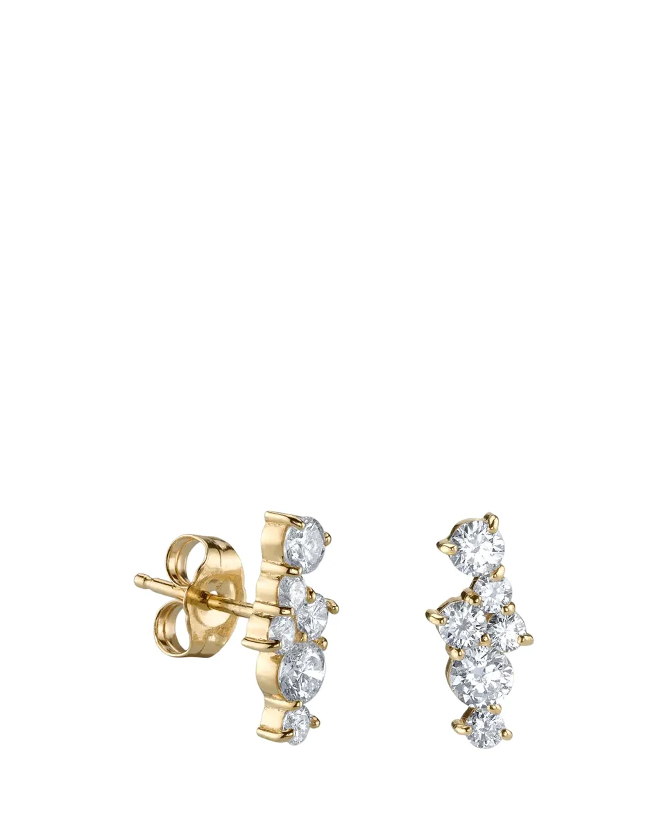 Sydney Evan Fleur De Lis 14K Yellow Gold & 0.39 TCW Diamond Single Cocktail Bar Stud Earring | Thumbnail 2 Sydney Evan Fleur De Lis 14K Yellow Gold & 0.39 TCW Diamond Single Cocktail Bar Stud Earring | Thumbnail 2