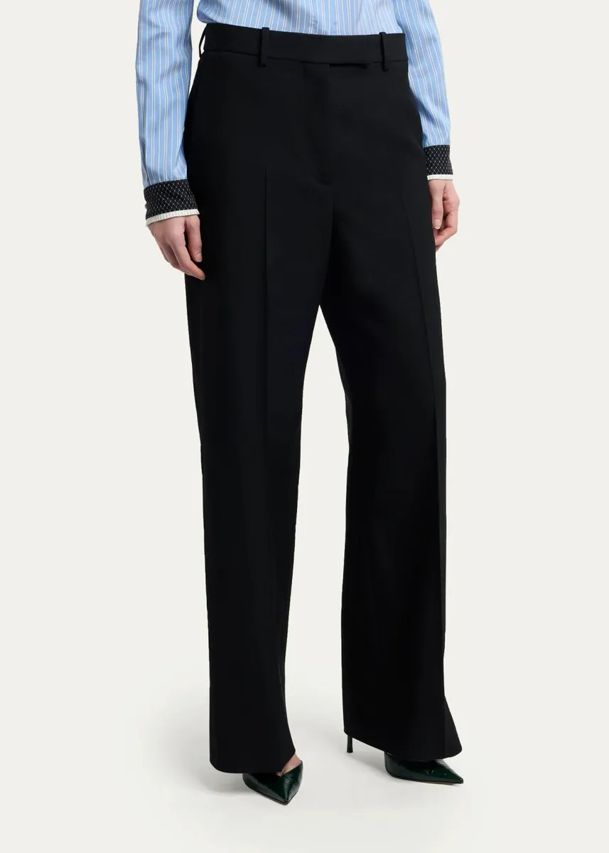 Tom Ford Wool Grain De Poudre Slanted Straight-Leg Pants | Thumbnail 4 Tom Ford Wool Grain De Poudre Slanted Straight-Leg Pants | Thumbnail 4